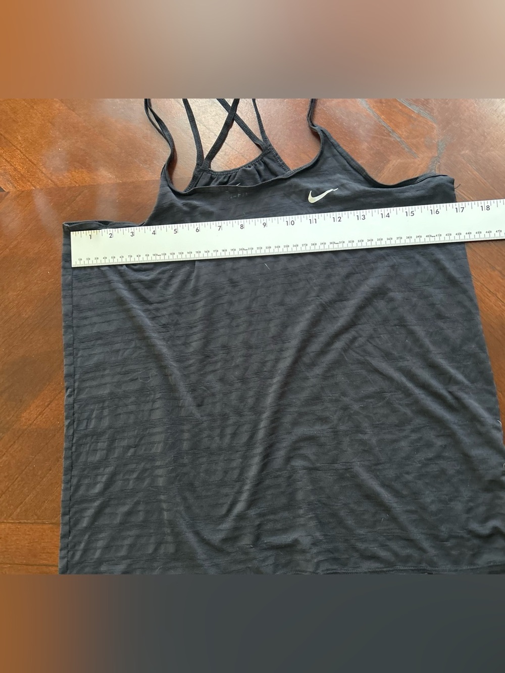 Nike Black Tank, Shorts & Multicolor Stripe Capri Leggings Set size M - Picture 5 of 9